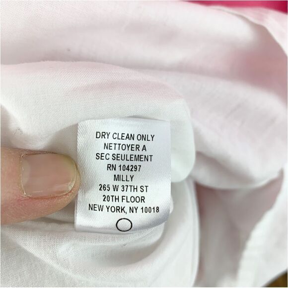 Milly New York Danielle Pink Ruffle Front Belted Sheath Sz 0 - Picture 15 of 15